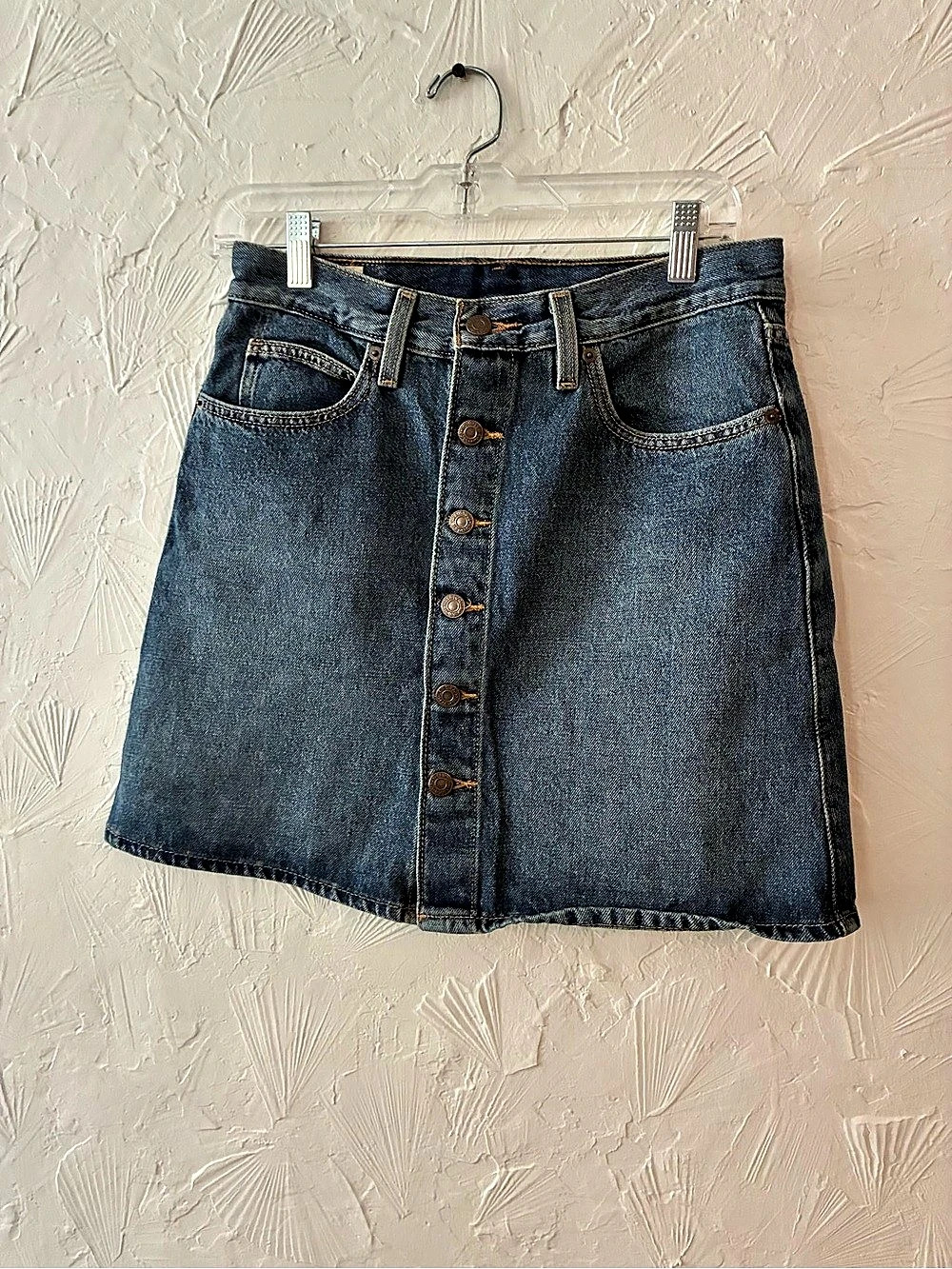 Levi's Retro Button Front Denim Skirt in Blue
